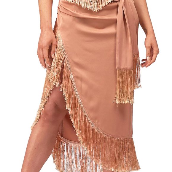Rare London Dresses & Skirts - Rare London coral fringe skirt midi